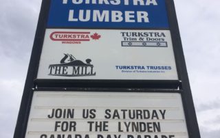 Dundas Sign 2017 Community at Turkstra Lumber Dundas